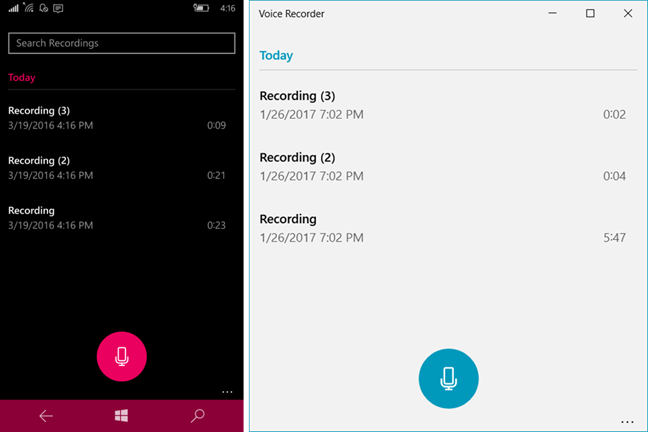 where does voice recorder save files windows 10